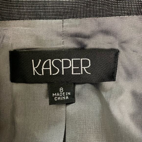 Kasper Size 8 Women's One Button Blazer Jacket Gray Career Work Minimalist - Picture 11 of 12